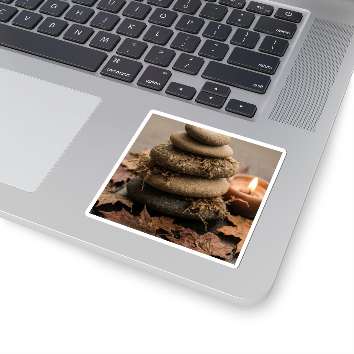 Candlelight River Stones Sticker - Japandi Seijaku Art Print