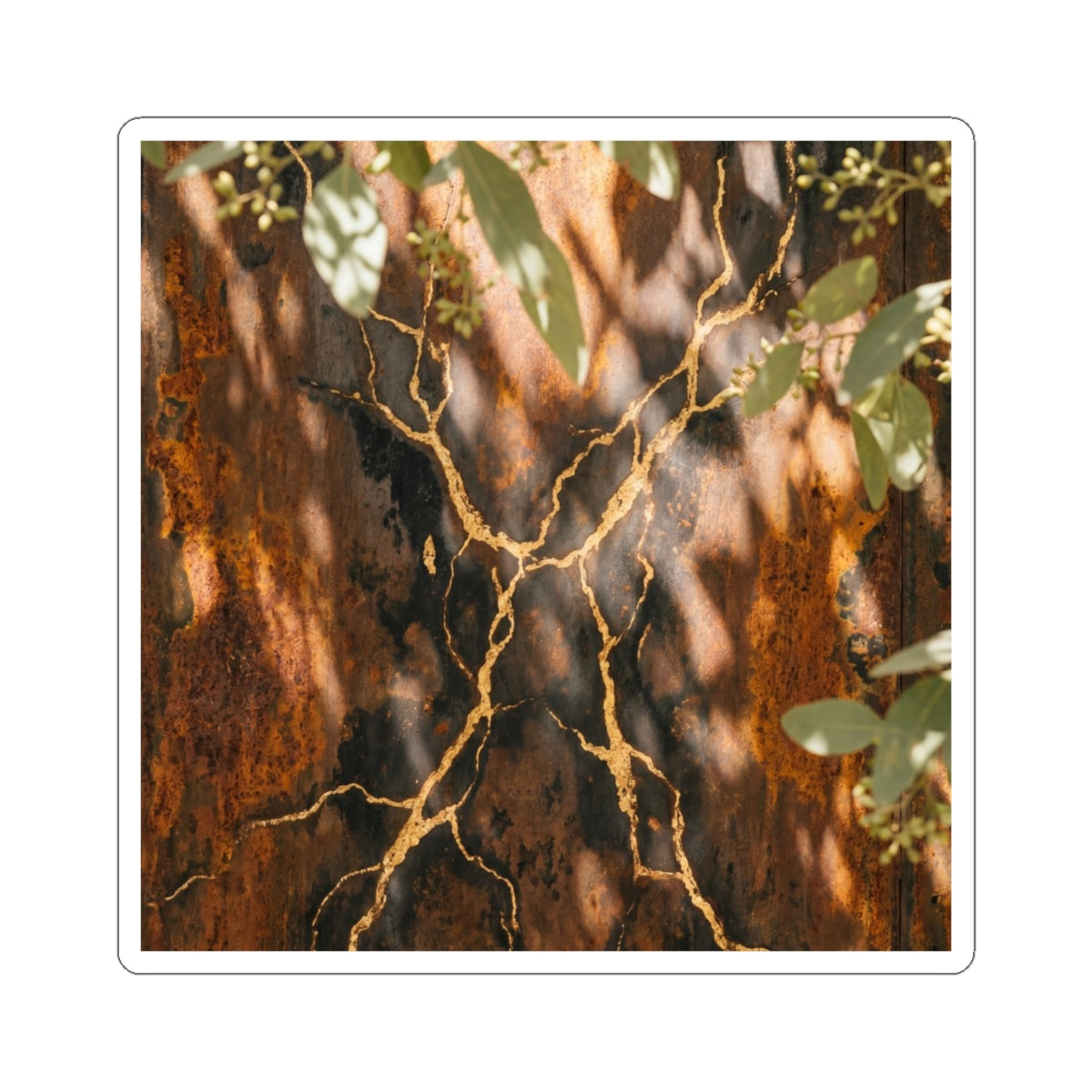 Kanso Rust Patina Sticker - Kintsugi Gold Vein