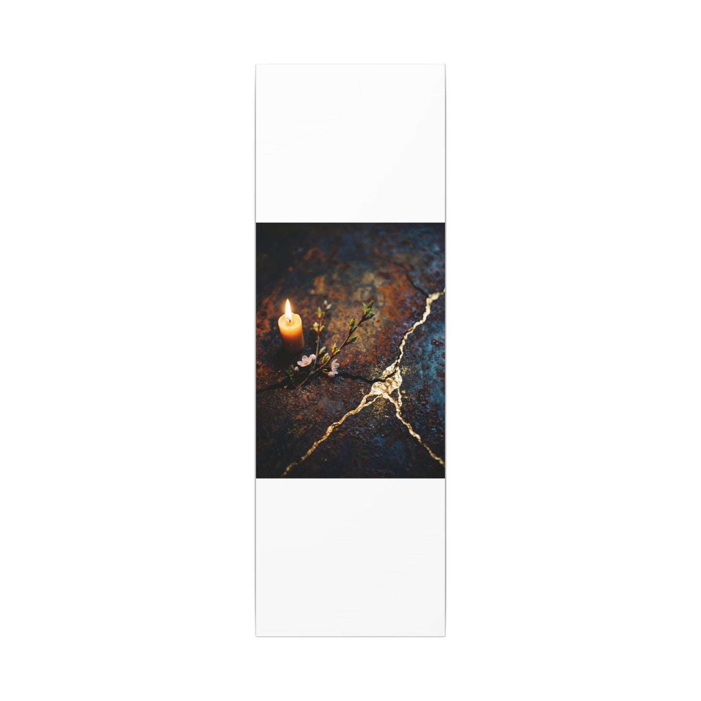 Kintsugi Rust Patina in Candlelight | Gold Repair Canvas Art