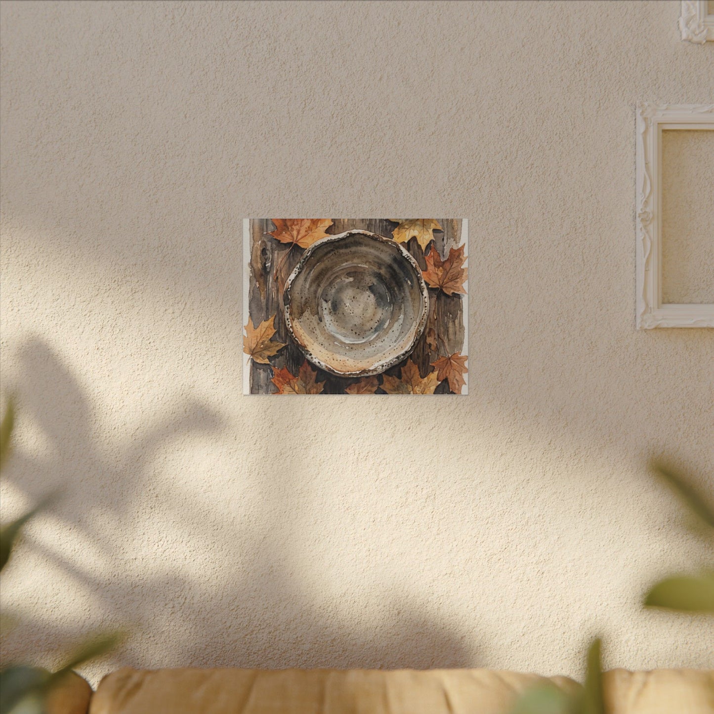 Ma Ceramic Bowl Canvas Art - Japandi Watercolor