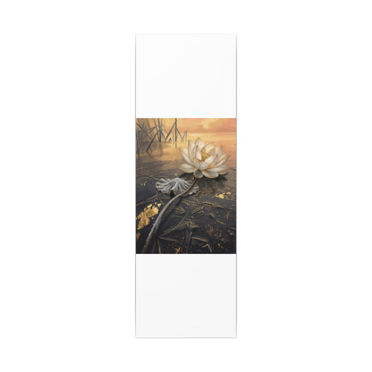 Kintsugi Lotus Flower in Golden Hour | Gold Vein Canvas Art