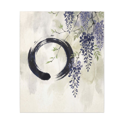 Wisteria Enso Canvas Art | Serene Zen Art