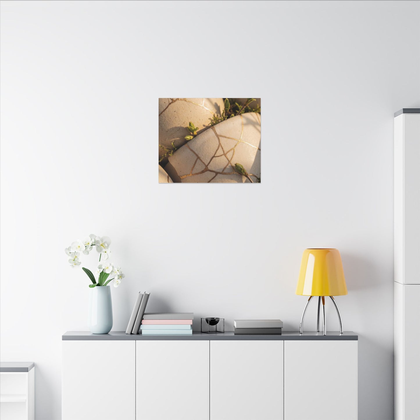 Spring Broken Pottery Gold Vein Canvas Art | Beautiful Decor