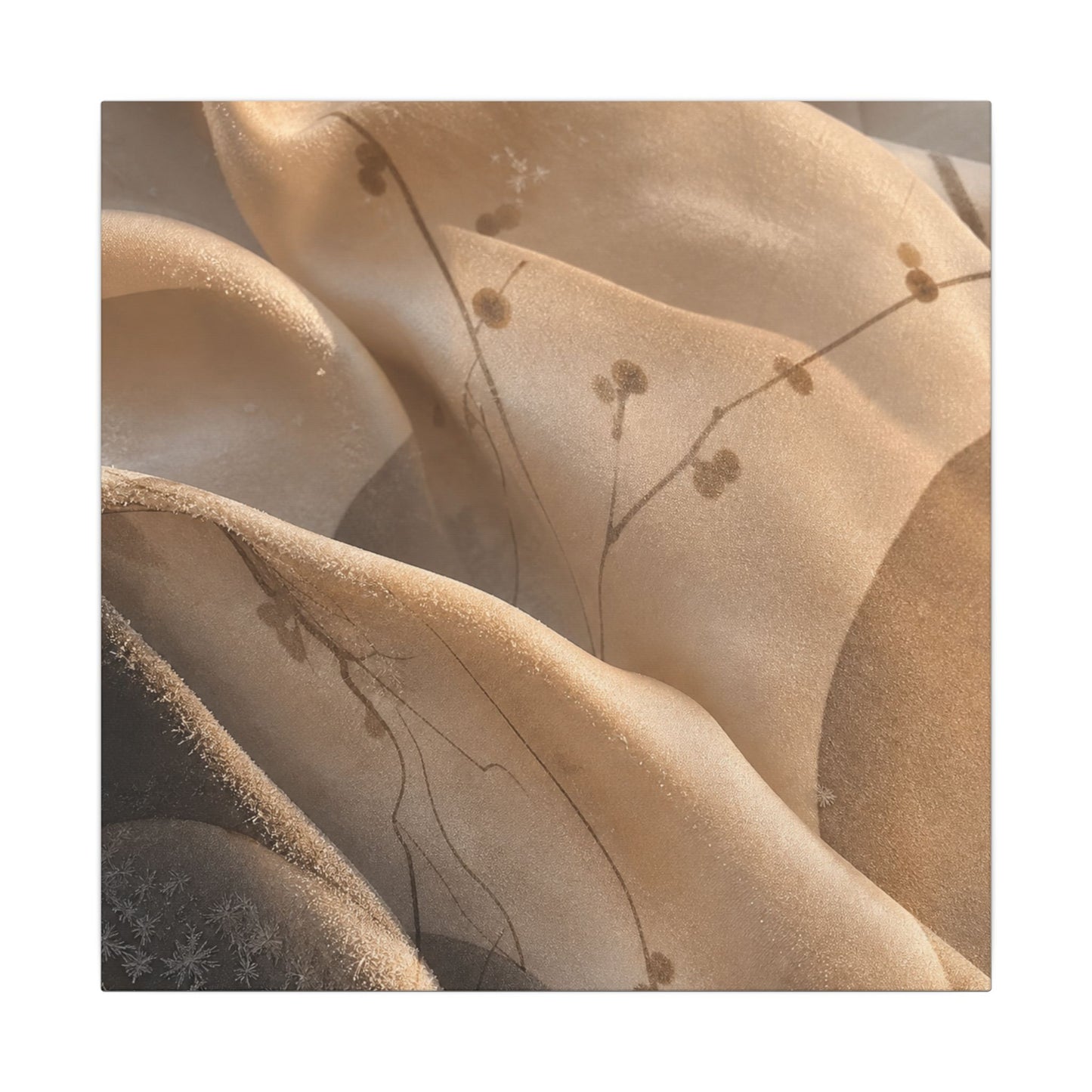 Japandi Silk Drape in Golden Hour | Japanese Pattern Canvas Art