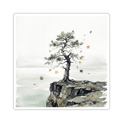 Pine Tree Sticker | Autumn Japandi Watercolor Art