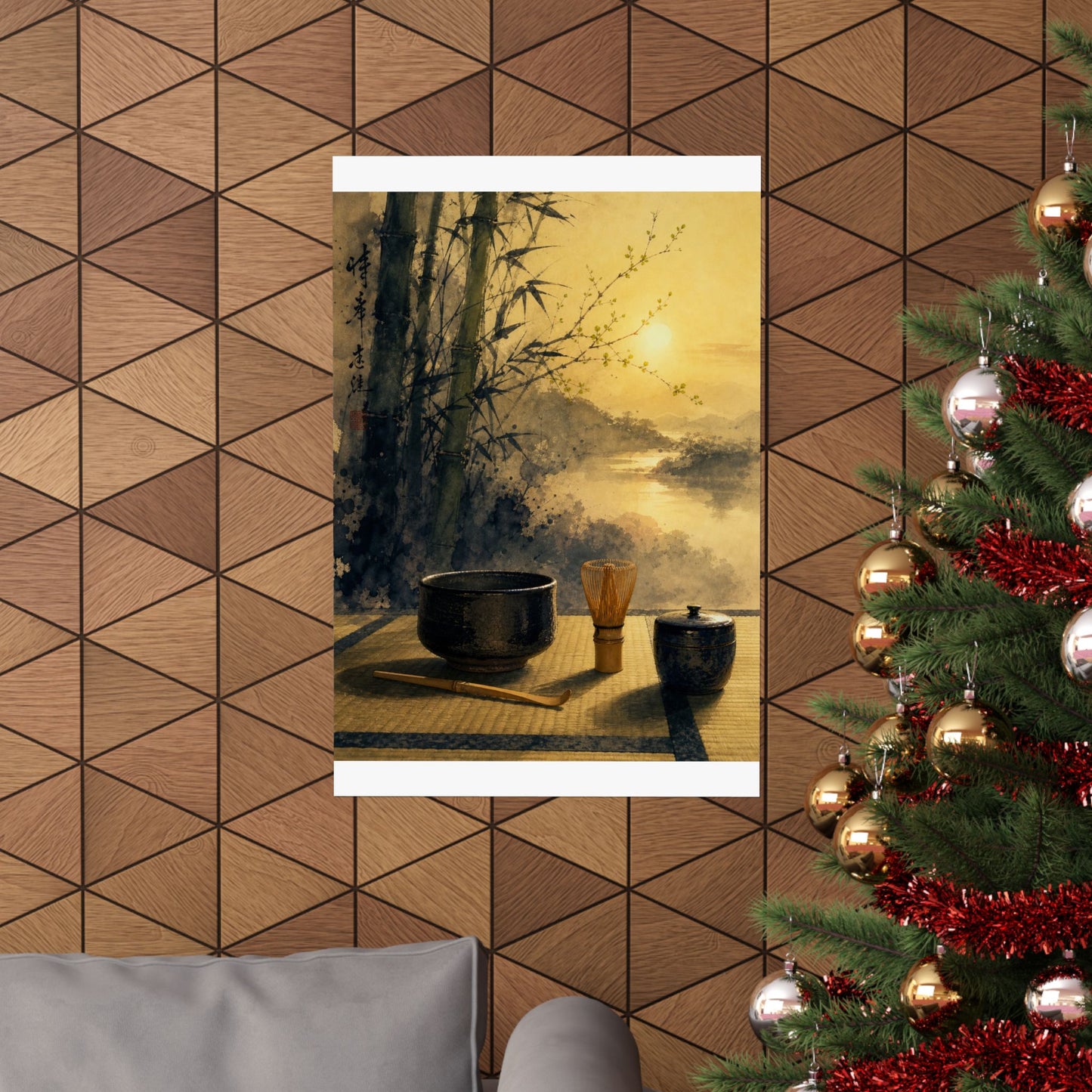Shibui Tea Ceremony Wall Art Print - Zen Sumi E