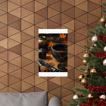 Tea Ceremony Gold Repair Wall Art Print | Healing Kintsugi Art
