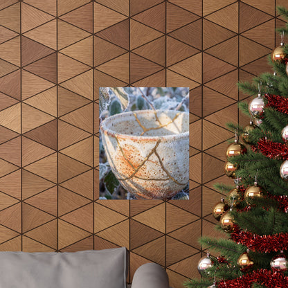 Kintsugi Ceramic Bowl in Dappled | Gold Vein Wall Art Print