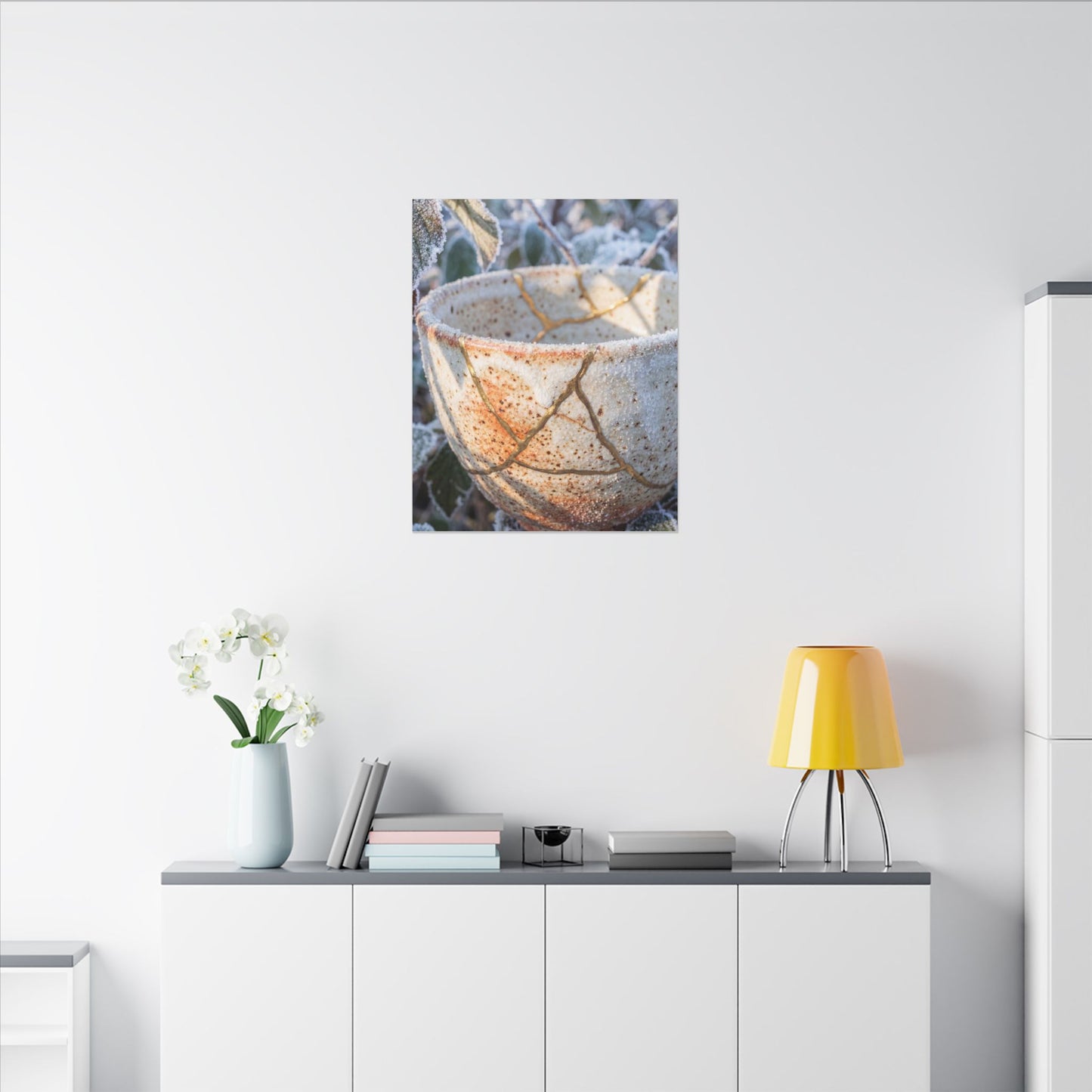 Resilient Ceramic Bowl Canvas Art - Gold Vein Kintsugi