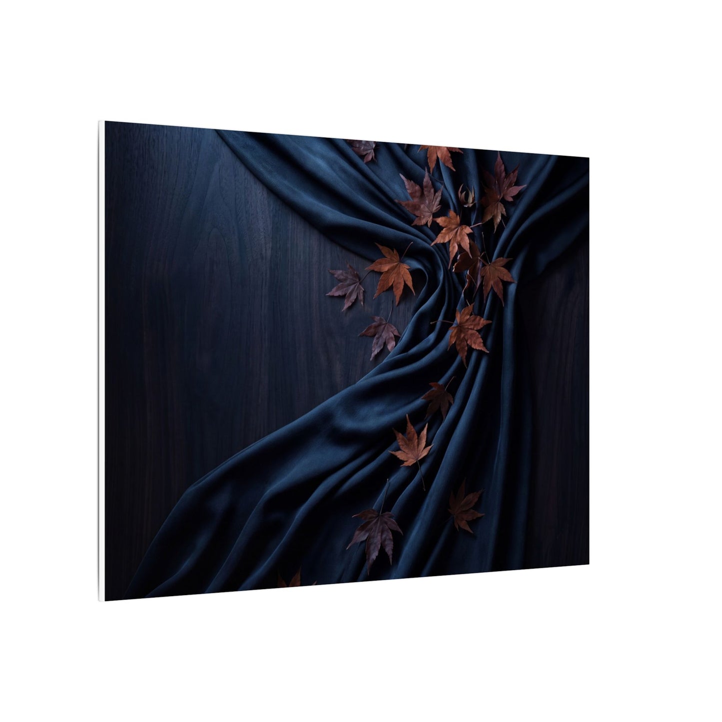 Silk Drape Autumn Canvas Art | Dark Japandi Sophisticated Design