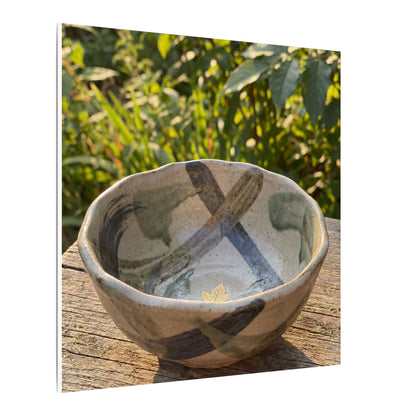 Earthy Ceramic Bowl Canvas Art - Japanese Pattern Japandi