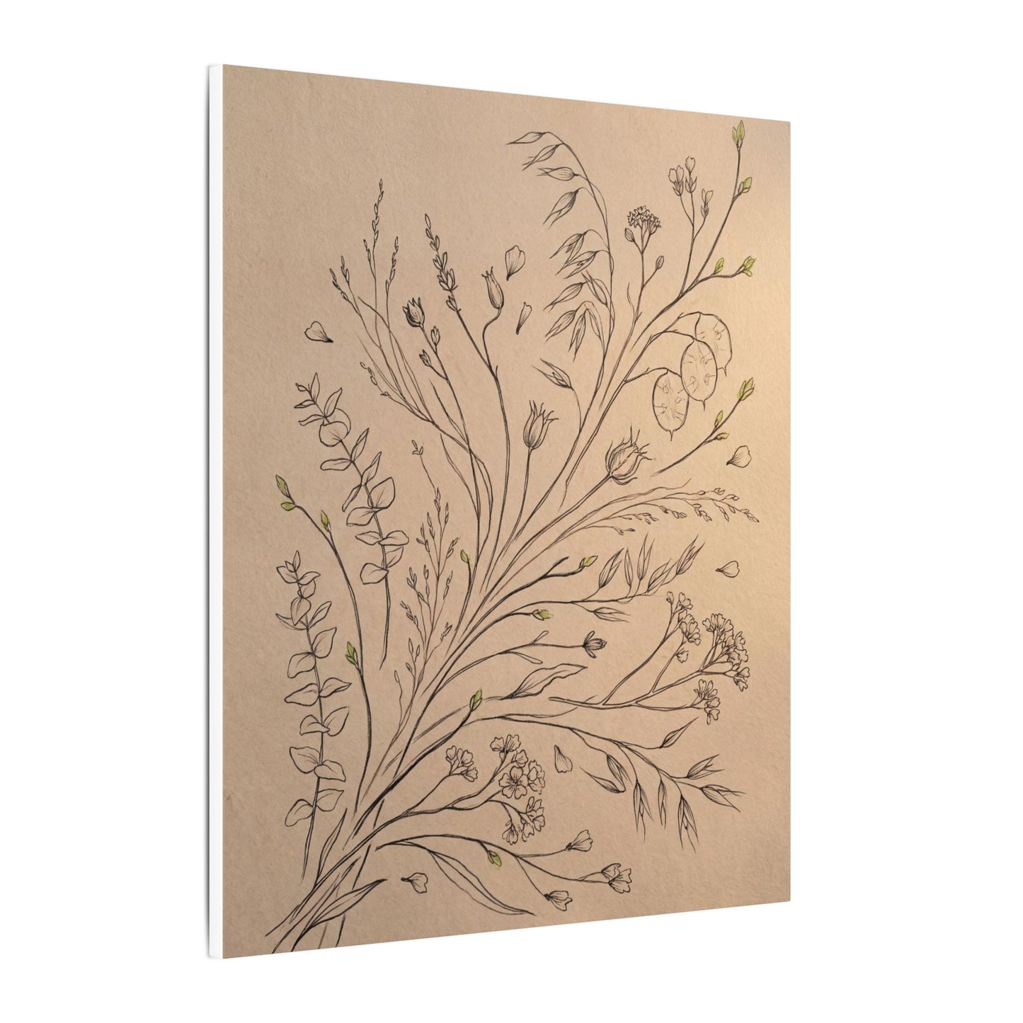 Dried Flowers Canvas Art | Spring Japandi Minimal Line Art