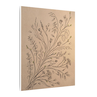 Dried Flowers Canvas Art | Spring Japandi Minimal Line Art