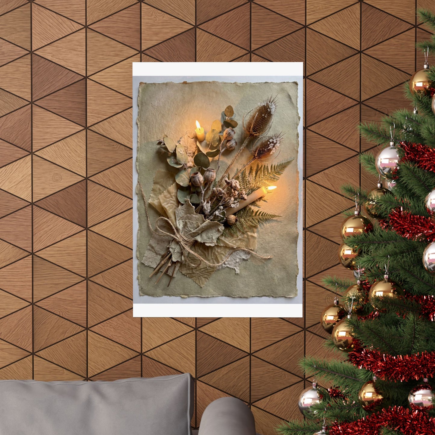 Dried Flowers Texture Wall Art Print | Earthy Japandi Art