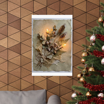 Dried Flowers Texture Wall Art Print | Earthy Japandi Art