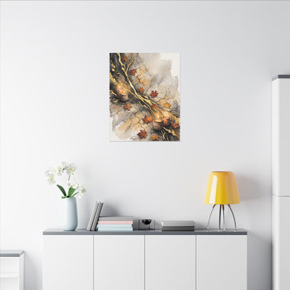 Cracked Earth Autumn Canvas Art | Japandi Warm Design