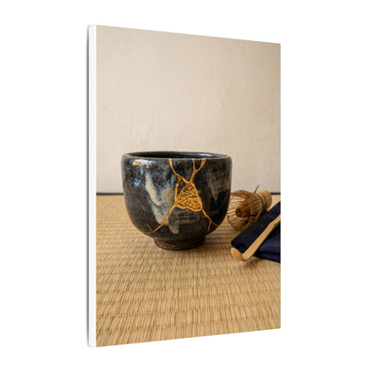 Kanso Tea Ceremony Canvas Art - Kintsugi Gold Vein