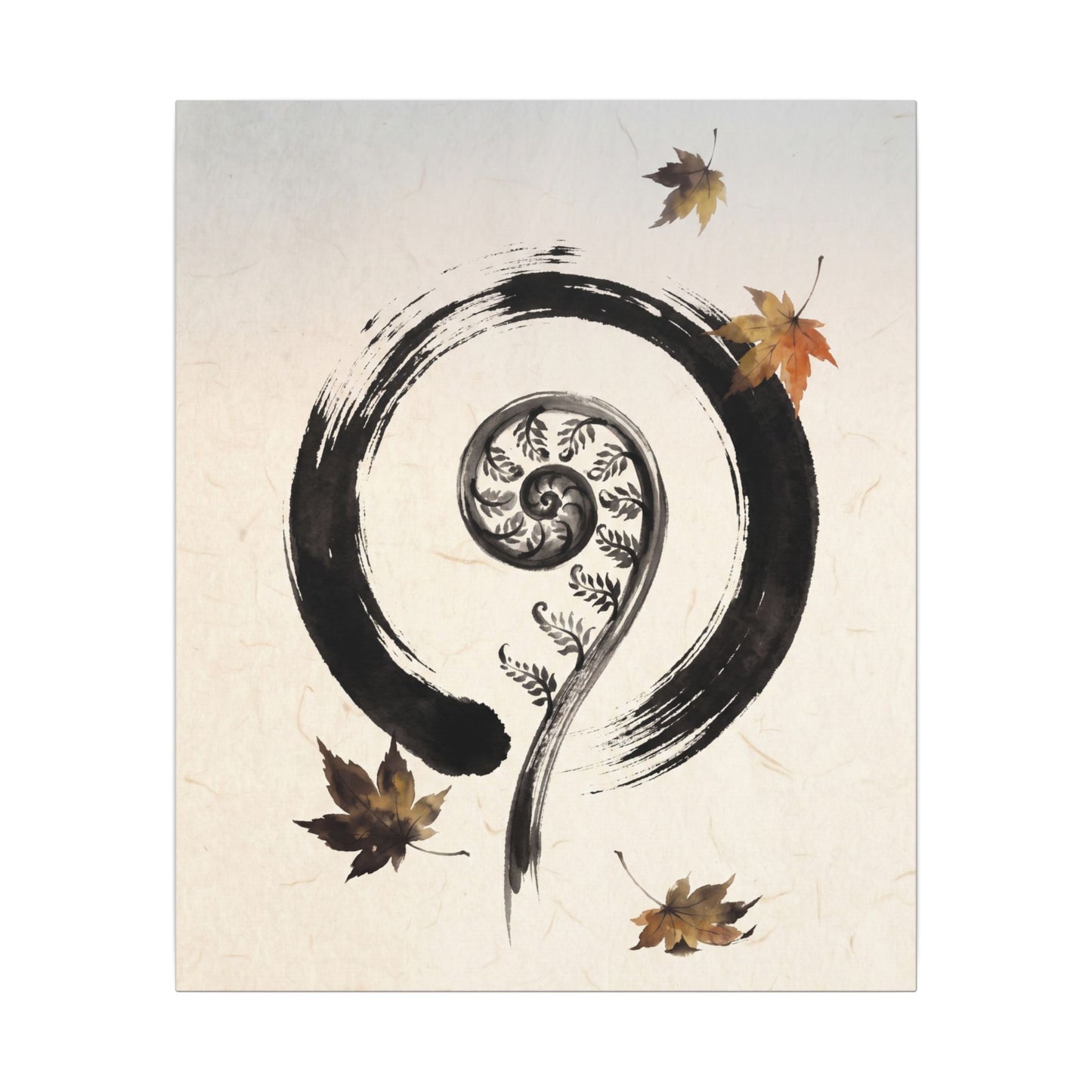 Fern Unfurling Autumn Canvas Art | Zen Peaceful Design