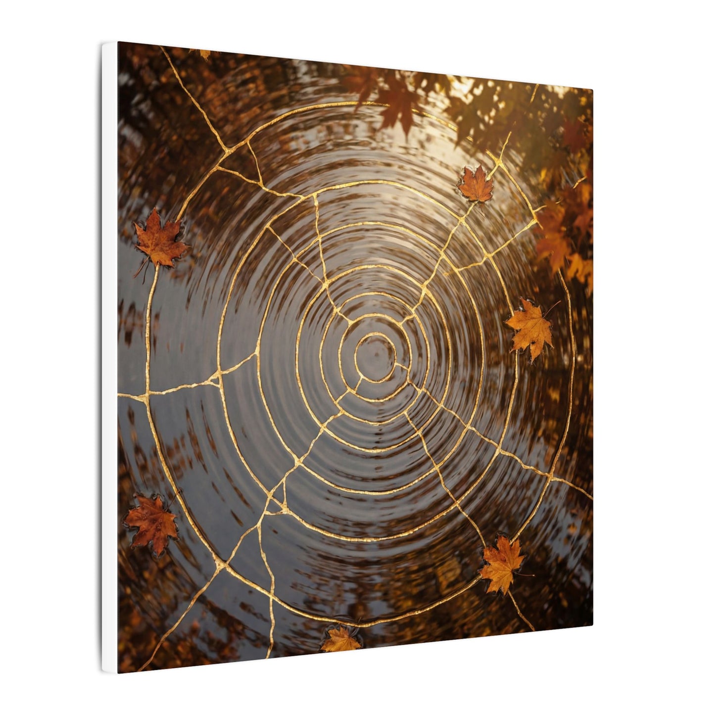 Artful Water Ripple Canvas Art - Gold Vein Kintsugi