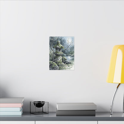 Moonlight Stone Lantern Canvas Art - Japandi Seijaku