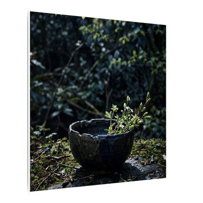 Dappled Ceramic Bowl Canvas Art - Dark Japandi Datsuzoku