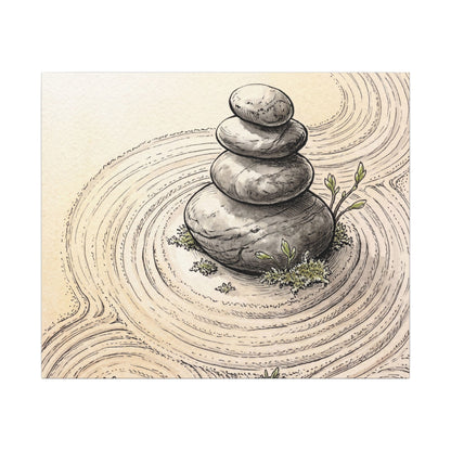 River Stones Spring Canvas Art | Zen Serene Design
