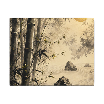Peaceful Bamboo Grove Canvas Art - Karesansui Zen