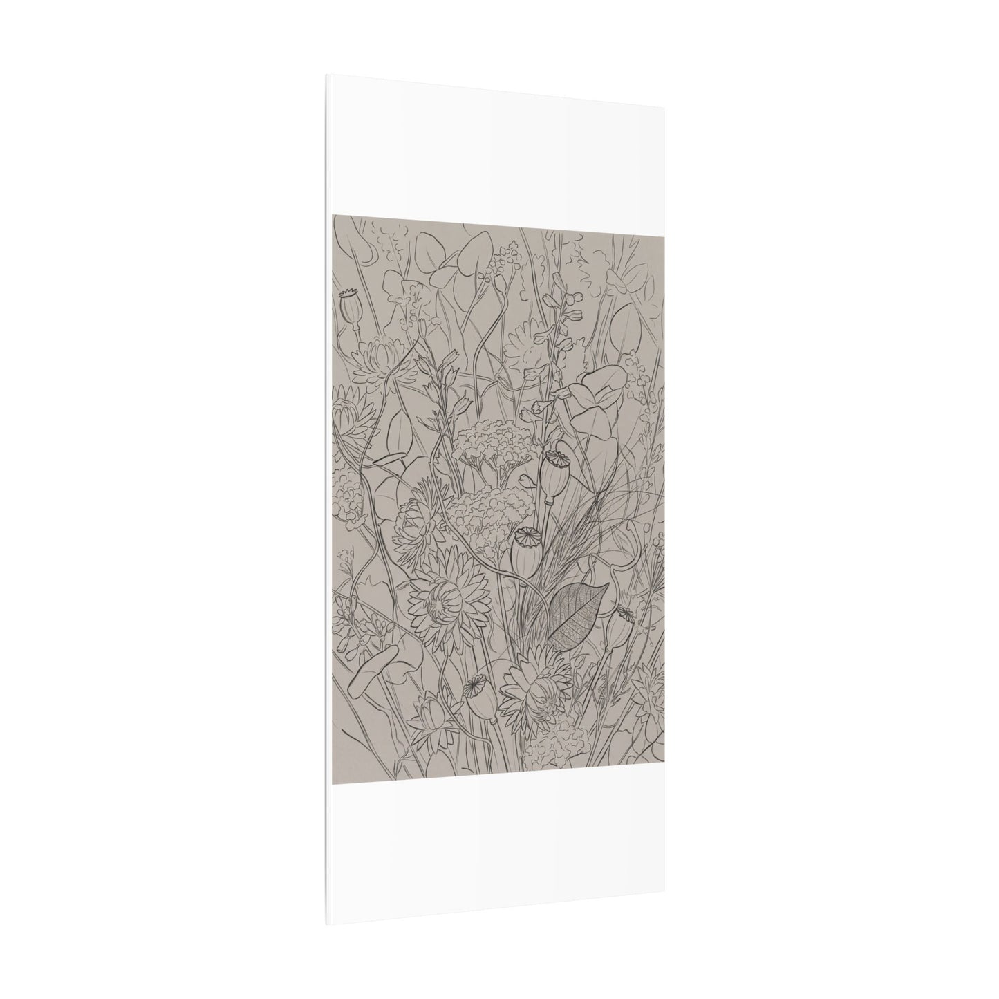 Summer Dried Flowers Minimal Line Canvas Art | Elegant Decor