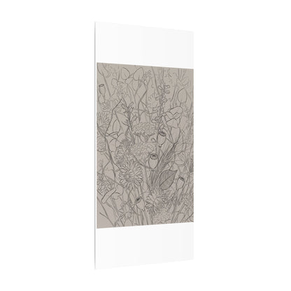 Summer Dried Flowers Minimal Line Canvas Art | Elegant Decor