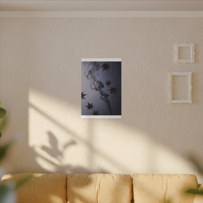 Dark Japandi Incense Smoke in Dawn | Moody Minimal Canvas Art