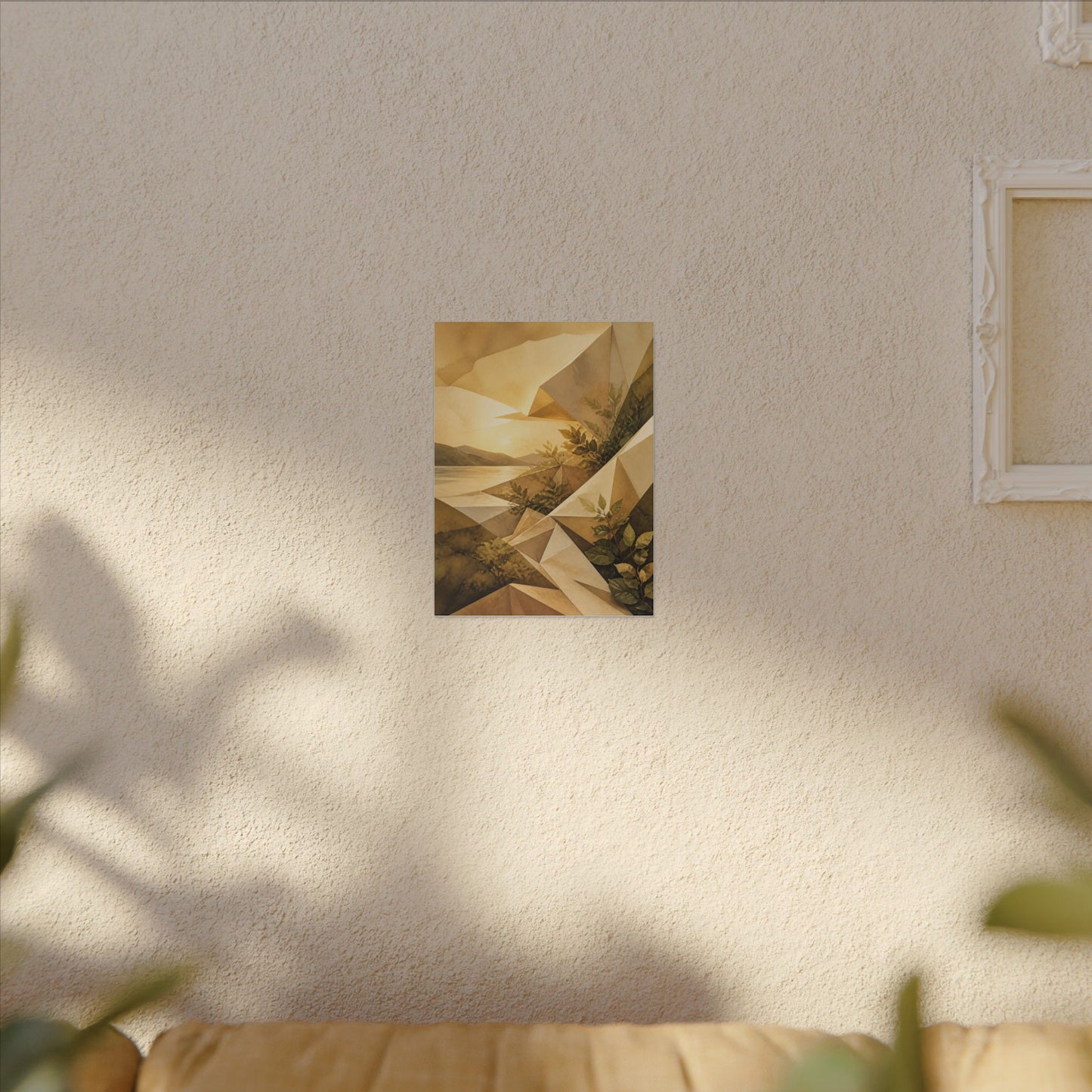 Golden Hour Paper Fold Canvas Art - Japandi Ma