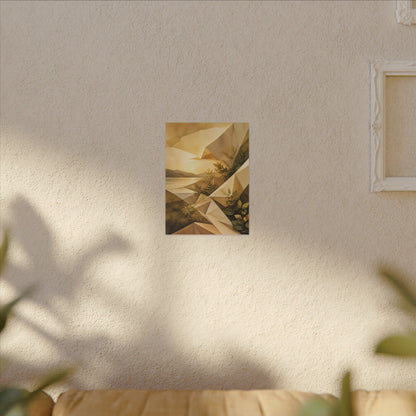 Golden Hour Paper Fold Canvas Art - Japandi Ma