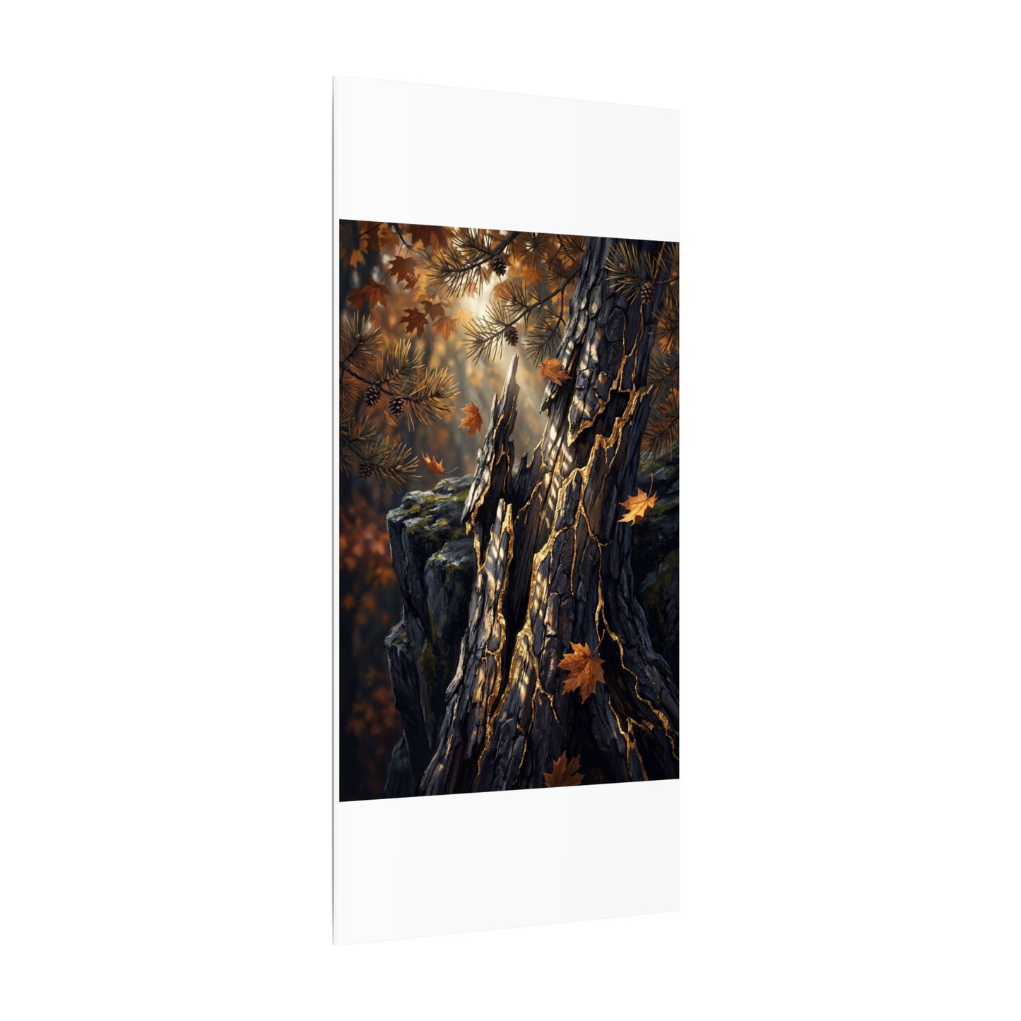Pine Tree Autumn Canvas Art | Kintsugi Beautiful Design