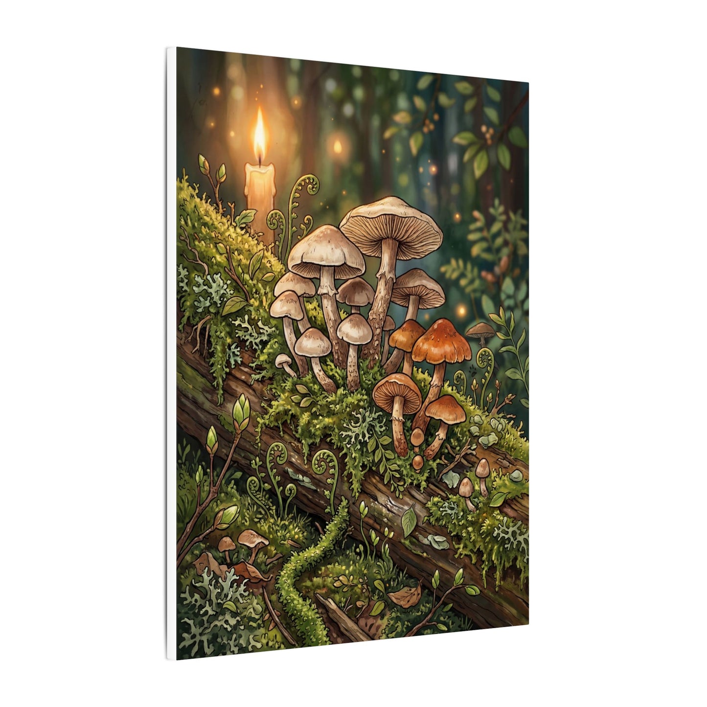 Spring Wild Mushrooms Herbarium Canvas Art | Rustic Decor