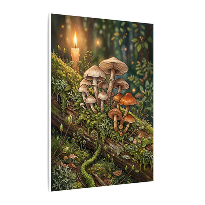 Spring Wild Mushrooms Herbarium Canvas Art | Rustic Decor