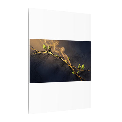 Spring Incense Smoke Gold Vein Canvas Art | Healing Decor
