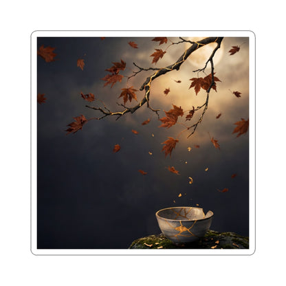 Golden Hour Moonlit Garden Sticker - Kintsugi Datsuzoku Art Print