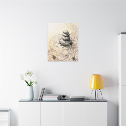 River Stones Spring Canvas Art | Zen Serene Design
