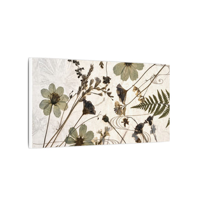Japandi Dried Flowers in Golden Hour | Japanese Pattern Canvas Art
