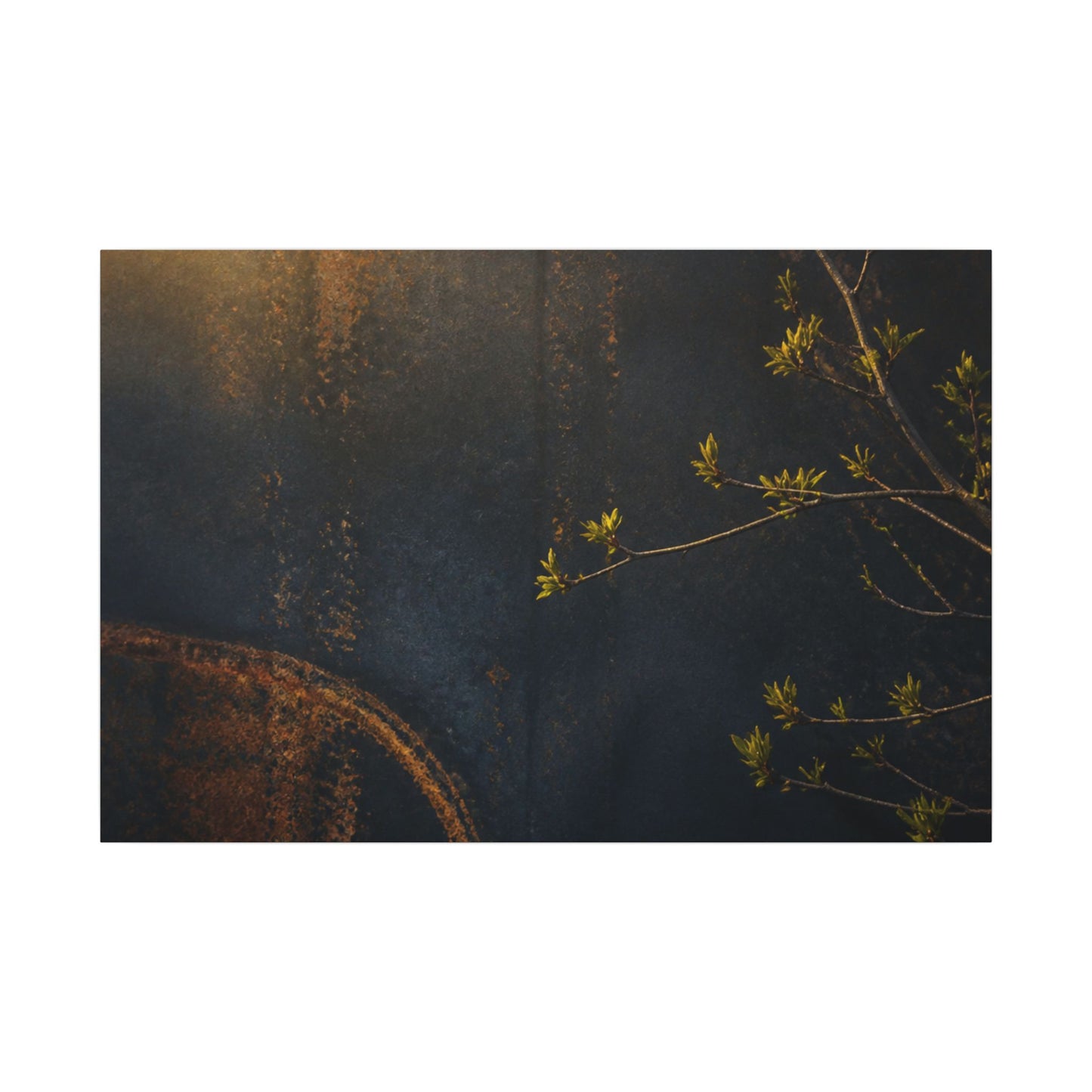 Spring Rust Patina Dark Texture Canvas Art | Moody Decor