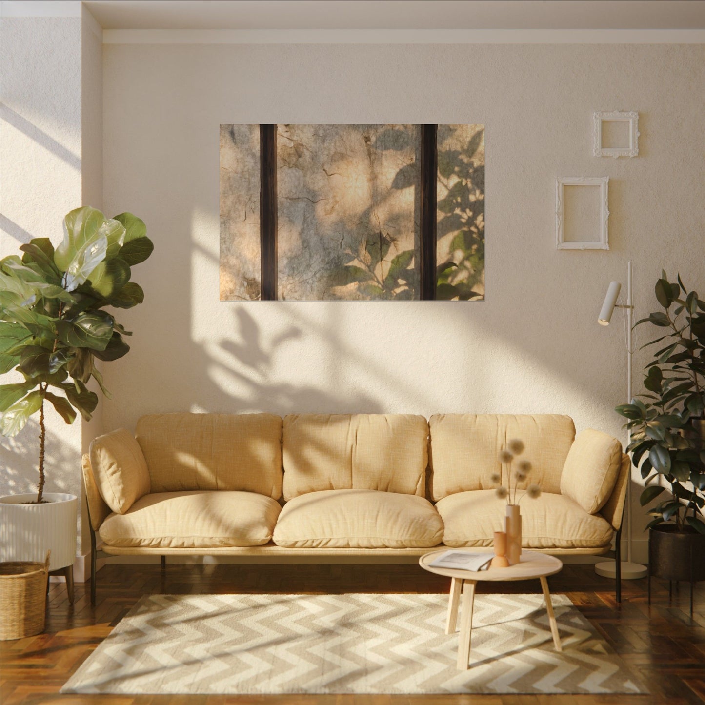 Golden Hour Shoji Screen Canvas Art - Japandi Mono No Aware