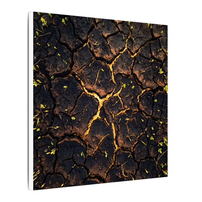 Cracked Earth Moody Minimal Canvas Art | Sophisticated Dark Japandi Art
