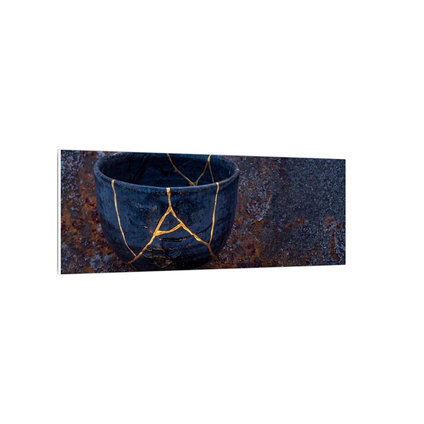 Rust Patina Winter Canvas Art | Kintsugi Healing Design