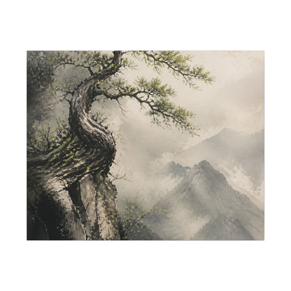 Spring Pine Tree Watercolor Canvas Art | Warm Decor