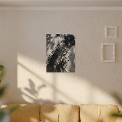 Ink Brushstroke Canvas Art | Spring Dark Japandi Moody Minimal Art