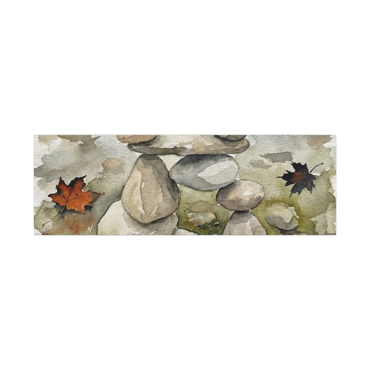 Overcast River Stones Canvas Art - Japandi Fukinsei