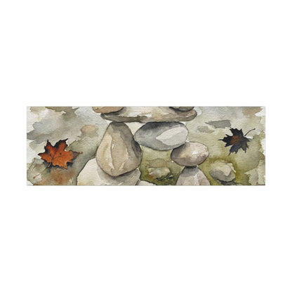 Overcast River Stones Canvas Art - Japandi Fukinsei