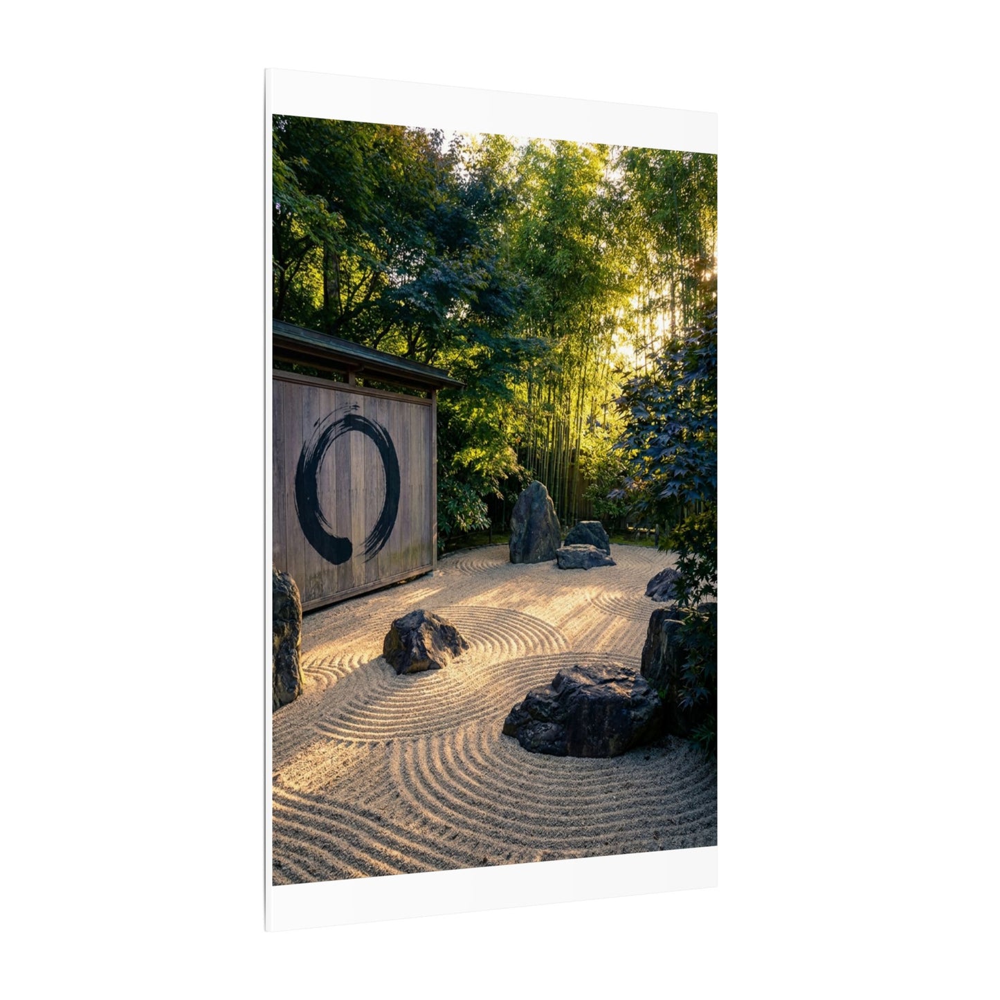 Rock Garden Enso Canvas Art | Tranquil Zen Art