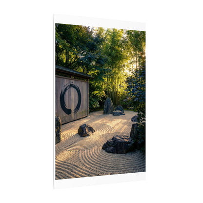 Rock Garden Enso Canvas Art | Tranquil Zen Art