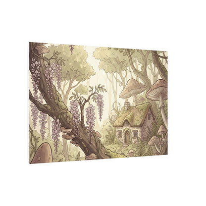 Summer Wisteria Mushroom Illustration Canvas Art | Enchanting Decor